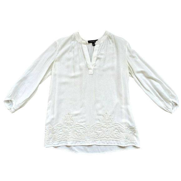 Banana Republic XXSP Heritage Boho Peasant Top Ecru Cream - Picture 1 of 11